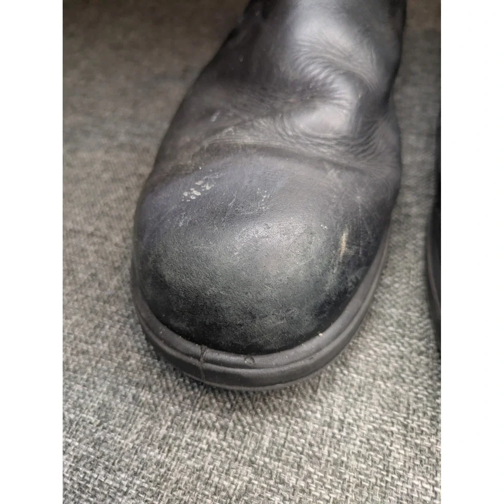 Blundstone Black Leather Chelsea Slip-On Ankle Boots Rubber Sole US 12 Resistant